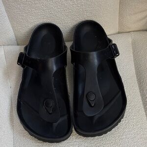 Birkenstock thong flip flops, black, size EU 38